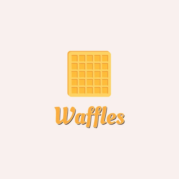 Belgian Waffle Logo Delicious Waffle Logo Inspiration Simple Concept — Stock Vector