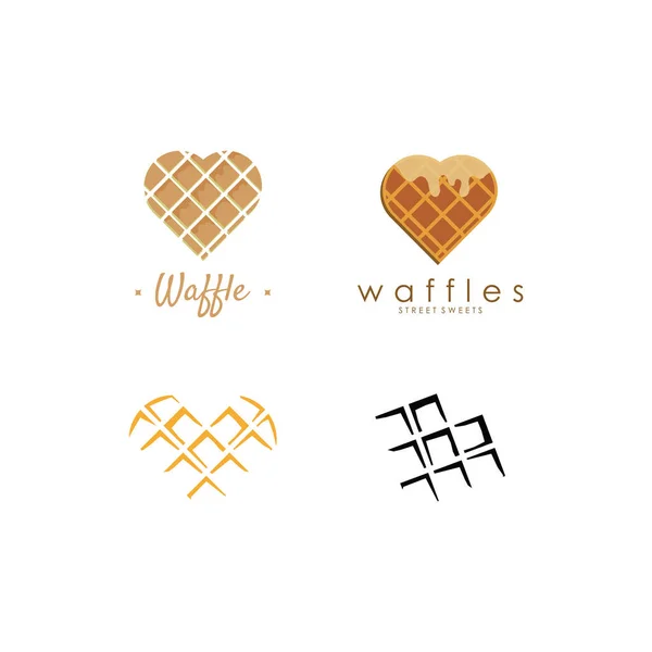 Belgisches Waffellogo Leckere Waffel Logo Inspiration Mit Einem Einfachen Konzept — Stockvektor