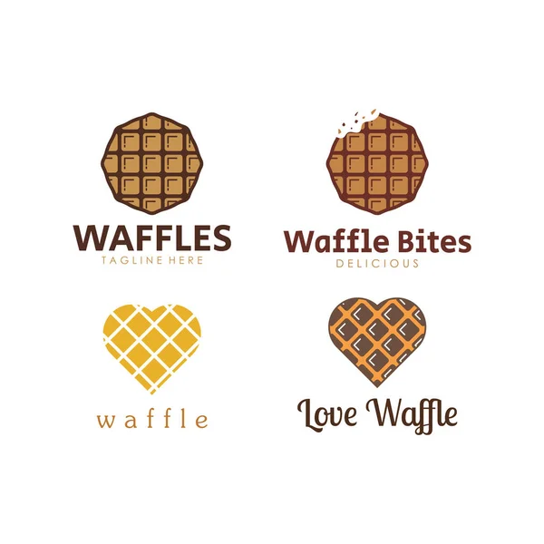 Logotipo Belga Waffle Delicioso Waffle Logo Inspiração Com Conceito Simples — Vetor de Stock