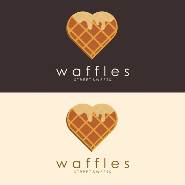 Logo Waffle Belgia Delicious Waffle Logo Inspiration Simple Concept - Stok Vektor