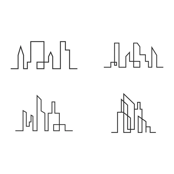 城市天际线标志 现代城市天际线标志设计矢量图解 — 图库矢量图片