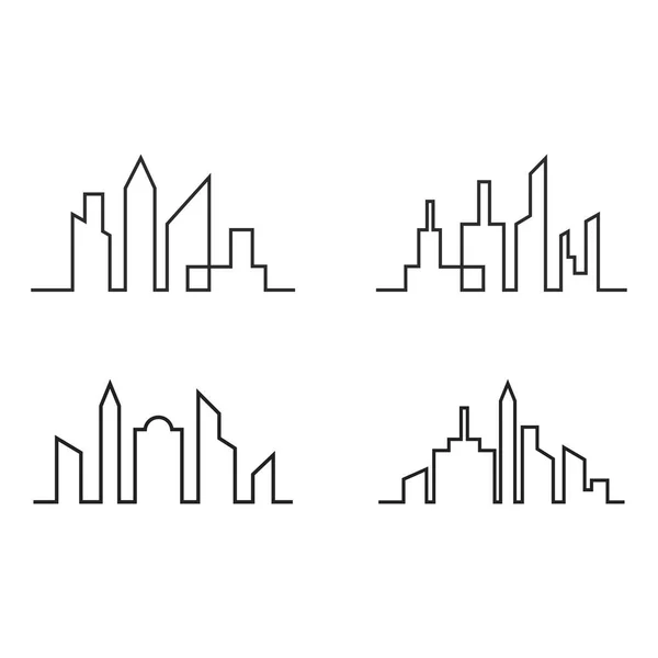 Logo City Skyline Ciudad Moderna Skyline Logo Diseño Vector Ilustración — Vector de stock