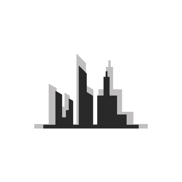 City Skyline Logosu Modern Şehir Skyline Logo Tasarım Vektörü Llüstrasyonu — Stok Vektör