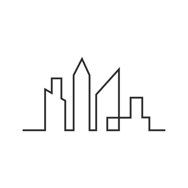 City Skyline Logosu Modern Şehir Skyline Logo Tasarım Vektörü Llüstrasyonu — Stok Vektör