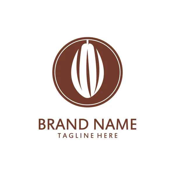 Logo Cacao Logo Del Cacao Design Piatto Sfondo Bianco — Vettoriale Stock