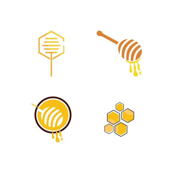 Vector Honey Logo Design Fresh Honey Health Logo Concept — Stock Vector