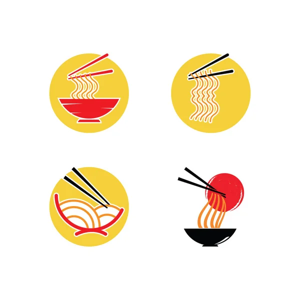 Vektor Illustration Logotyp För Nudlar Ram Spagetti Och Pasta — Stock vektor