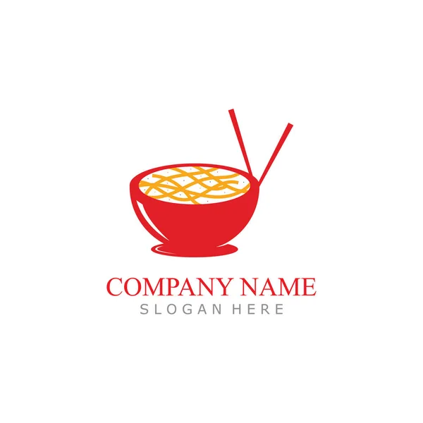 Logotipo Ilustración Vectorial Fideos Ramen Espaguetis Pasta — Vector de stock