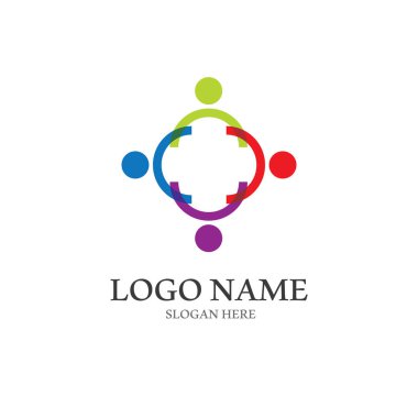 Topluluk, ağ ve sosyal simge tasarım şablonu