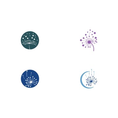 Vektör illüstrasyonlu karahindiba çiçeği logosu