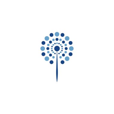 Vektör illüstrasyonlu karahindiba çiçeği logosu
