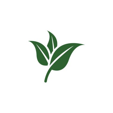 Doğal yeşil yaprak logosu. Modern tarzda logo tasarımı. Sağlık ve bakım logosu..