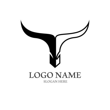 Boğa boynuzu logosu vektör stili.
