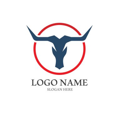 Boğa boynuzu logosu vektör stili.