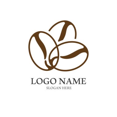 kahve çekirdeği simgesi vektör çizimi şablonu