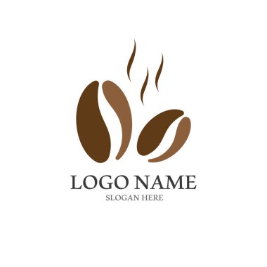 kahve çekirdeği simgesi vektör çizimi şablonu