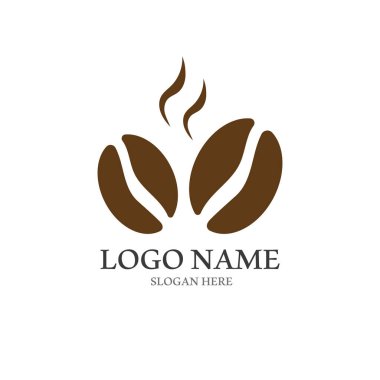 kahve çekirdeği simgesi vektör çizimi şablonu