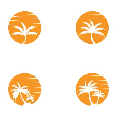 Palmiye ağacı logo şablonu vektör çizimi