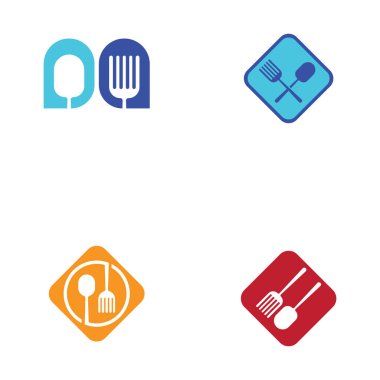 vektör şekilli kaşık ve çatal logosu.