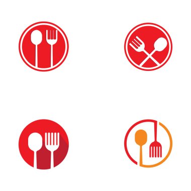 vektör şekilli kaşık ve çatal logosu.