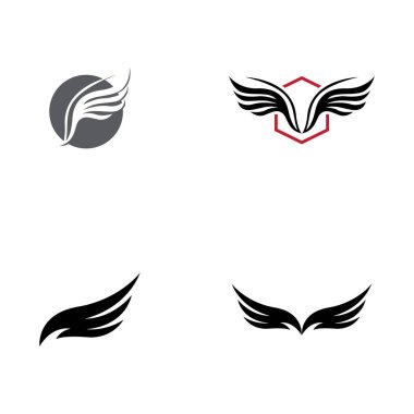 Minimalist kuş kanatları logosu. Kolay vektör illüstrasyon düzenleme.