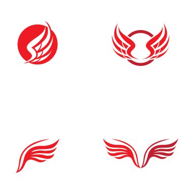 Minimalist kuş kanatları logosu. Kolay vektör illüstrasyon düzenleme.