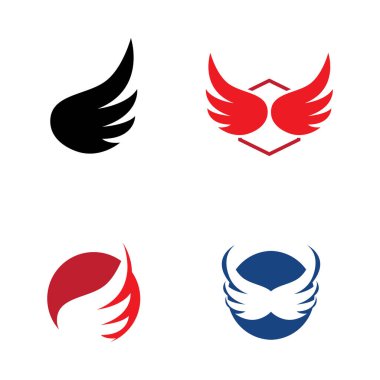 Minimalist kuş kanatları logosu. Kolay vektör illüstrasyon düzenleme.