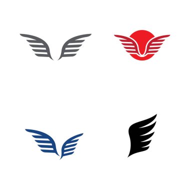 Minimalist kuş kanatları logosu. Kolay vektör illüstrasyon düzenleme.