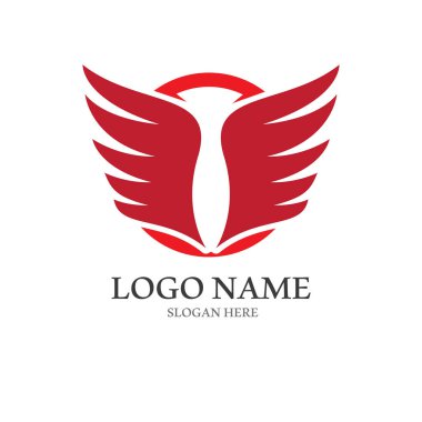 Minimalist kuş kanatları logosu. Kolay vektör illüstrasyon düzenleme.