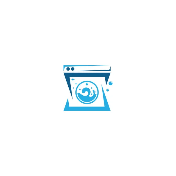 Ícone Logotipo Lavanderia Com Ilustração Vetorial —  Vetores de Stock