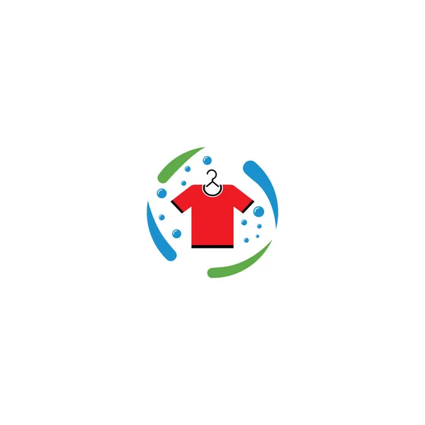 Laundry Logo Icon Vector Illustration — Stock Vector
