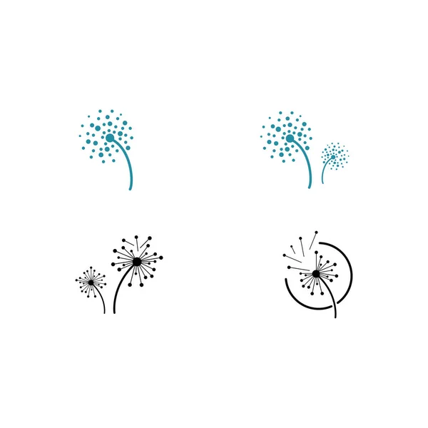 Logo Fleur Pissenlit Avec Illustration Vectorielle — Image vectorielle