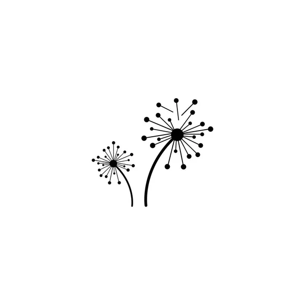Maskros Blomma Logotyp Med Vektor Illustration — Stock vektor