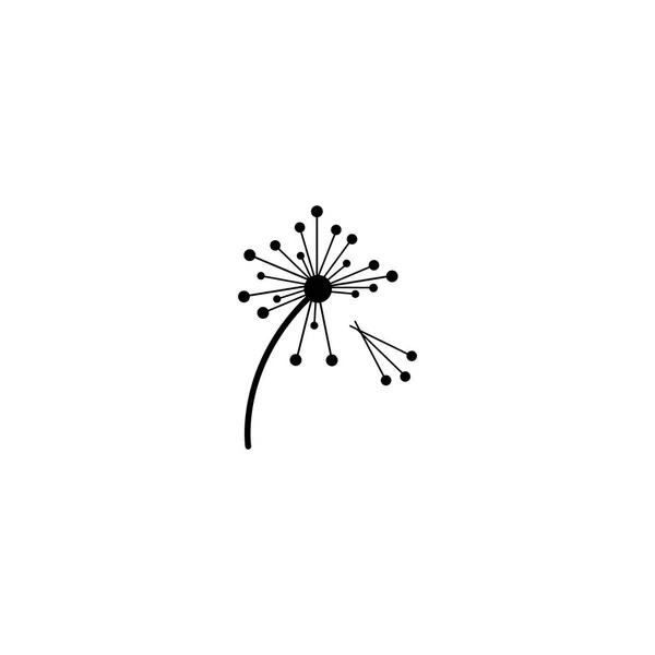 Logo Del Fiore Tarassaco Con Illustrazione Vettoriale — Vettoriale Stock