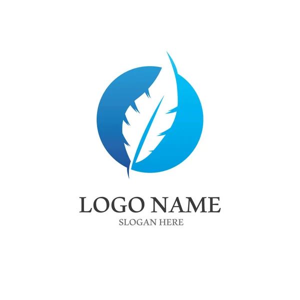 Logo Plume Avec Style Vectoriel — Image vectorielle