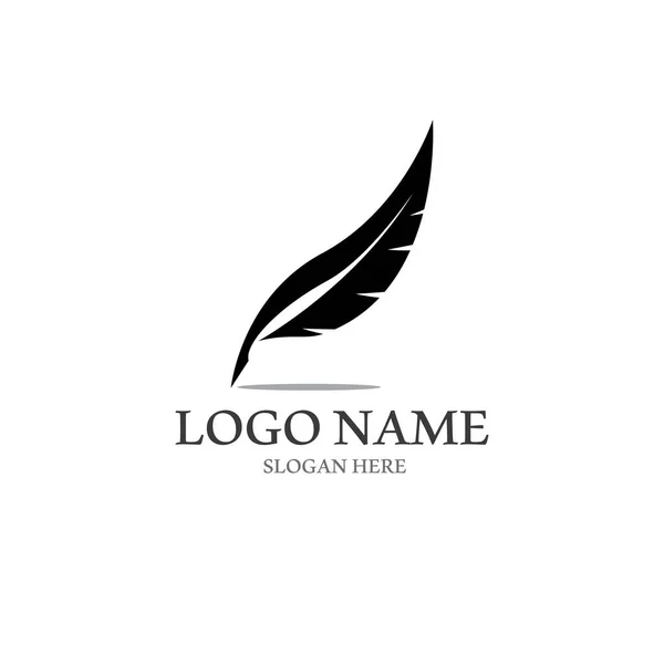 Feather Logo Vector Style — Stock Vector