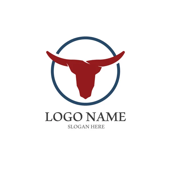 Logo Corne Taureau Dans Style Vectoriel — Image vectorielle