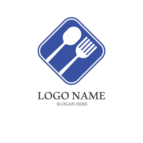 Logo Cuillère Fourchette Avec Forme Vectorielle — Image vectorielle
