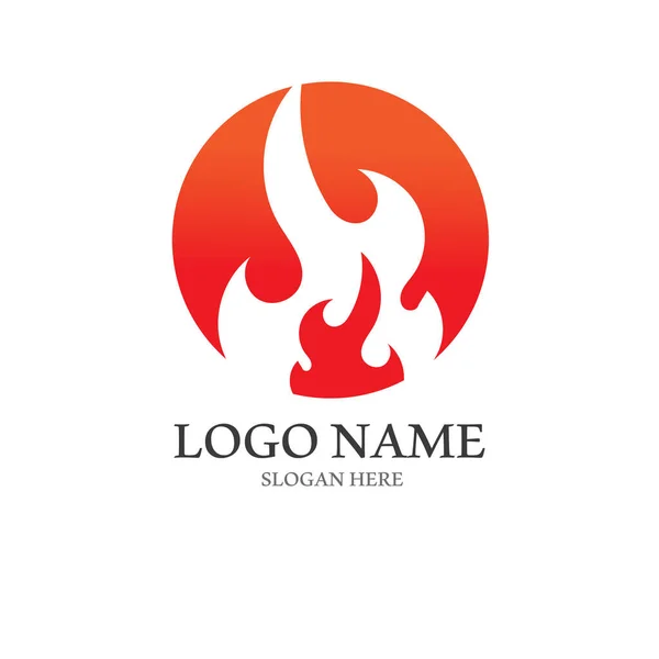 Laaiend Vuur Vuur Vuurbal Logo Symbool Vector Afbeelding Met Illustratie — Stockvector