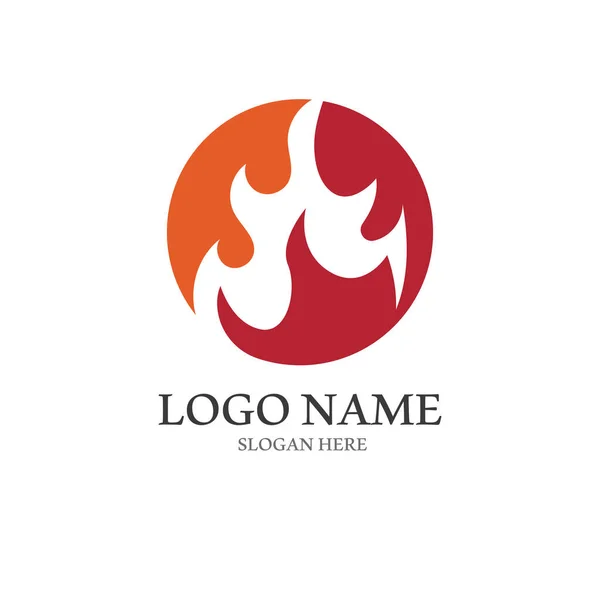Płonący Ogień Żar Logo Kuli Ognia Symbol Wektora Obrazu Edycją — Wektor stockowy