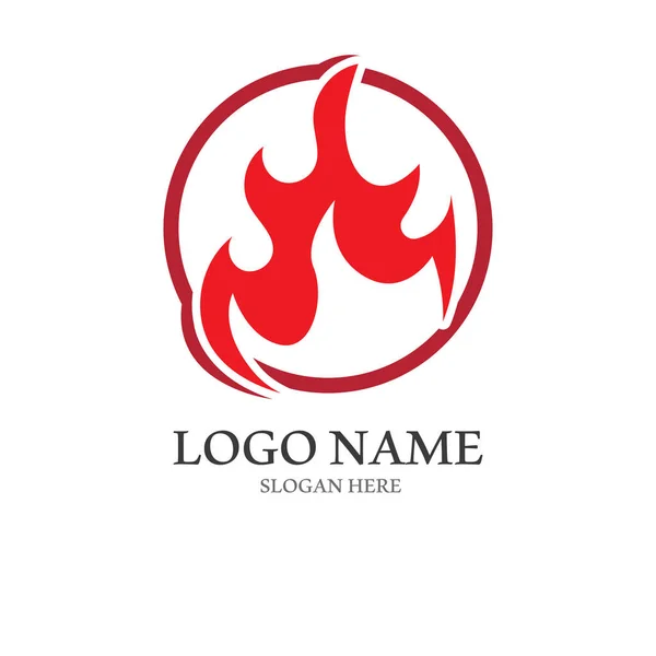 Api Menyala Bara Api Logo Bola Api Dan Simbol Gambar - Stok Vektor