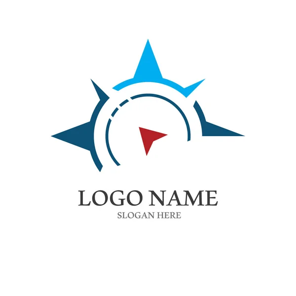 Logo Symbole Boussole Avec Concept Vectoriel — Image vectorielle