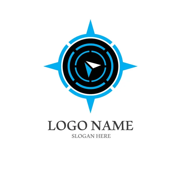 Компас Логотип Символ Векторною Концепцією — стоковий вектор