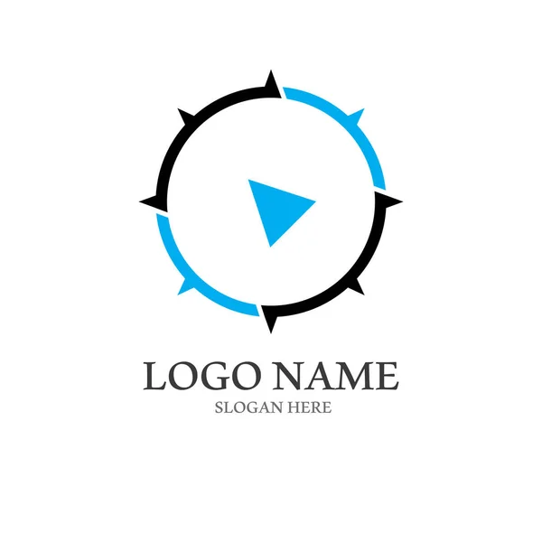 Logotipo Brújula Símbolo Con Concepto Vector — Archivo Imágenes Vectoriales