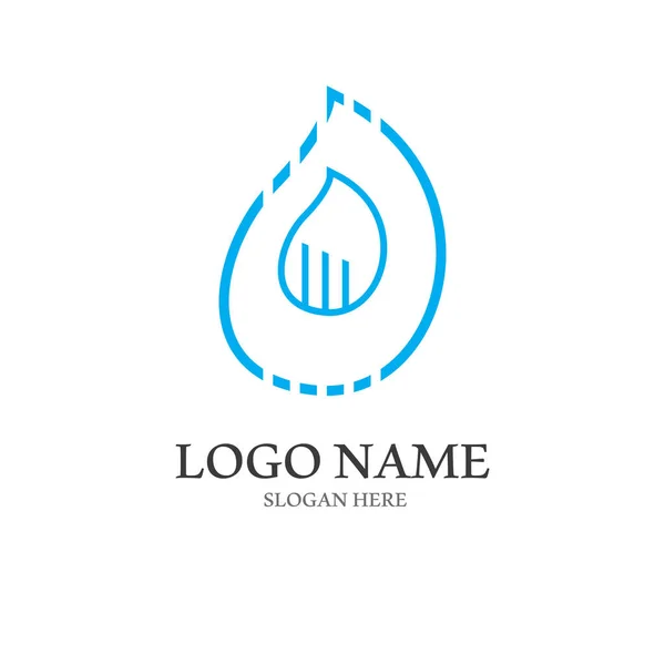 Logo Goccia Acqua Logo Con Concetto Illustrazione Vettoriale Sfondo Bianco — Vettoriale Stock