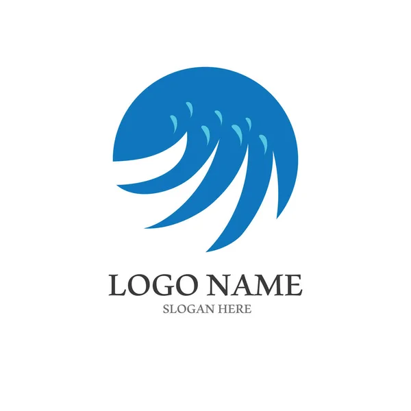Значок Водної Хвилі Векторна Ілюстрація Дизайн Логотип — стоковий вектор