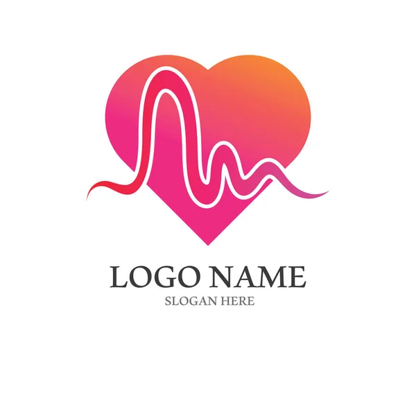 Logo Tlukot Srdce Nebo Logo Pulzní Linky Pro Medicínu Moderním — Stockový vektor
