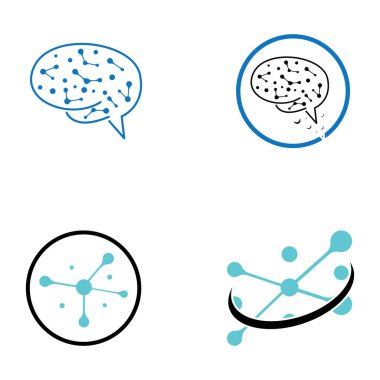 vektör biçimli sinir hücresi logosu veya nöron logosu