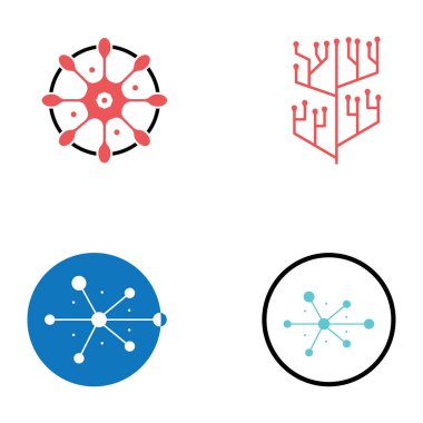vektör biçimli sinir hücresi logosu veya nöron logosu