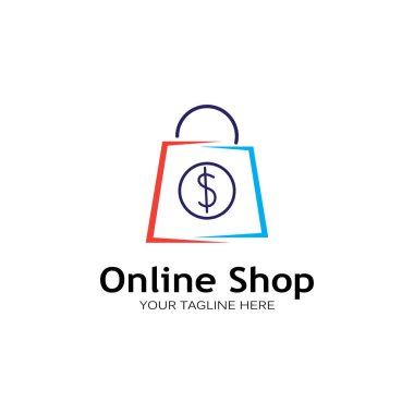 Alışveriş çantası logo vektör illüstrasyonu